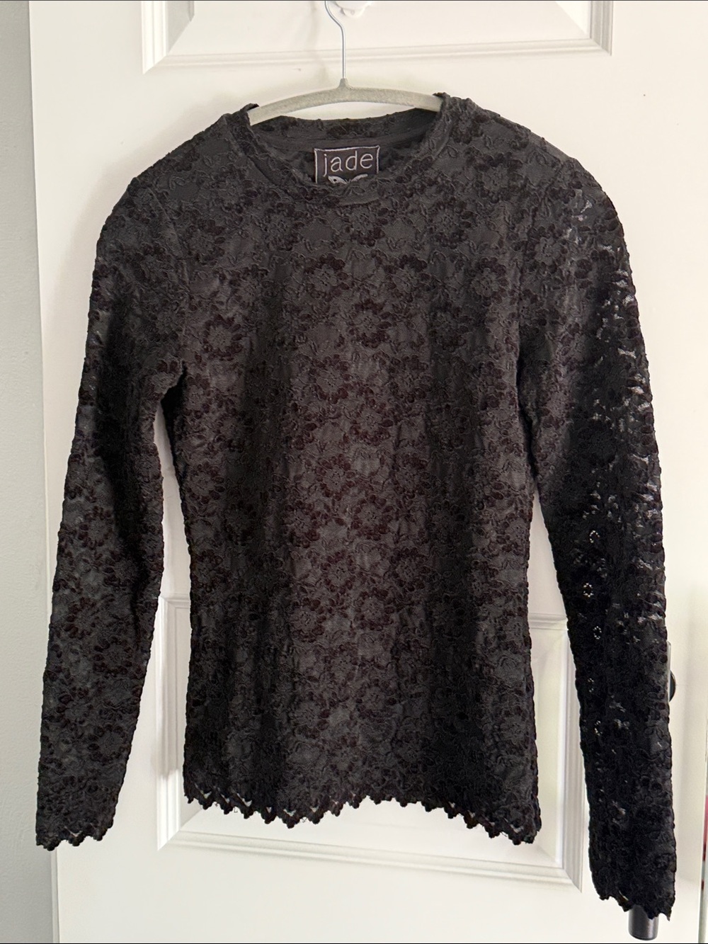 Johnny Was Jade Black Floral Lace Long Sleeve Top small